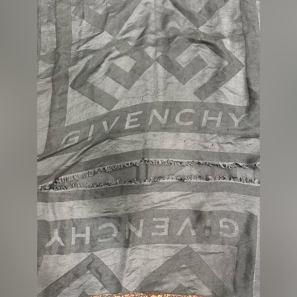 Givenchy Charcoal Black Woven Monogram Silk-Blend Scarf - Picture 4 of 7